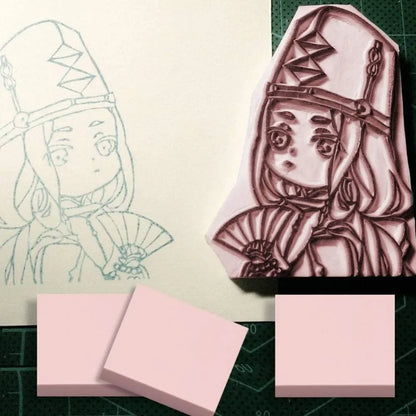 8 2 "x2" pink rubber carving blocks, suitable for stamp crafts, soft and easy to carve