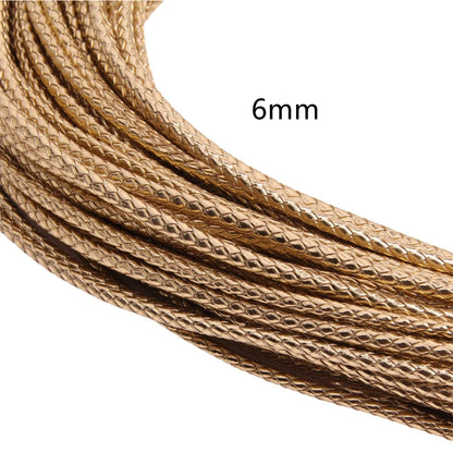 5m 3/4/6mm Braided Leather Cord Rope Strip Thread for DIY Pendant Neck Weaving Bracelet