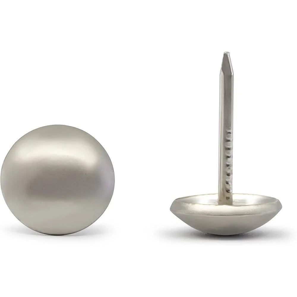 300-Piece Brushed Nickel Decorative Nails Smooth Surface Finishing Nails Fabric Projects Upholstery