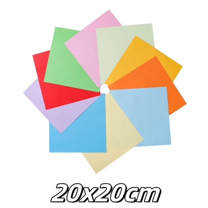 100pcs A4 A5 Colorful Origami Paper Double Sides Solid Color Folding Paper Multicolor