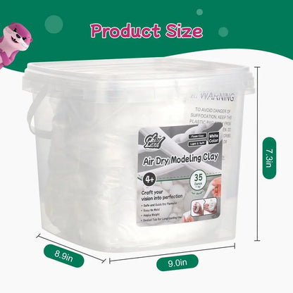 Air Dry Modeling Clay 35oz 1000g Bucket, Soft Foam Clay, Crafting, Sculpting