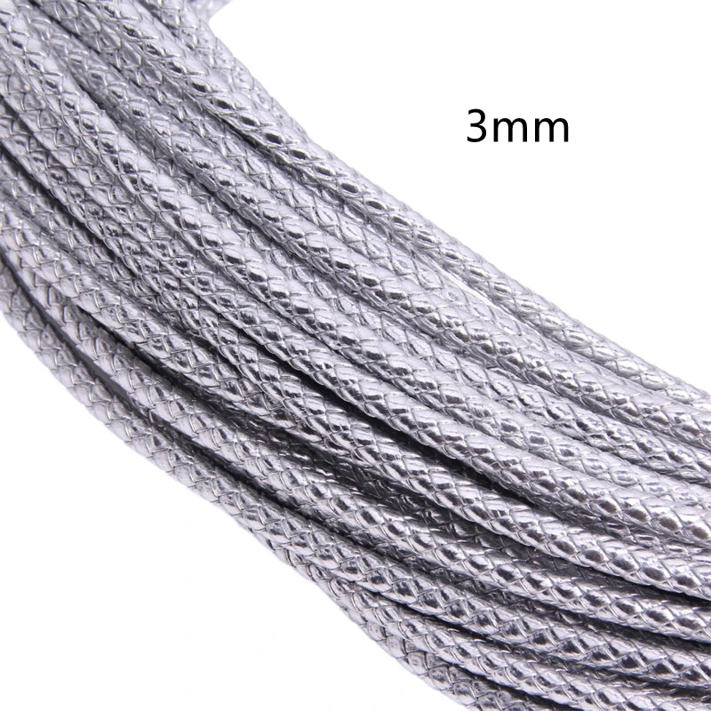 5m 3/4/6mm Braided Leather Cord Rope Strip Thread for DIY Pendant Neck Weaving Bracelet