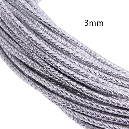 5m 3/4/6mm Braided Leather Cord Rope Strip Thread for DIY Pendant Neck Weaving Bracelet