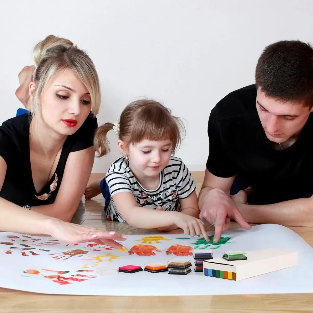 Craft Ink Pad Stamps Partner Color,20 Colors Rainbow Finger for Kids (Pack of 20)