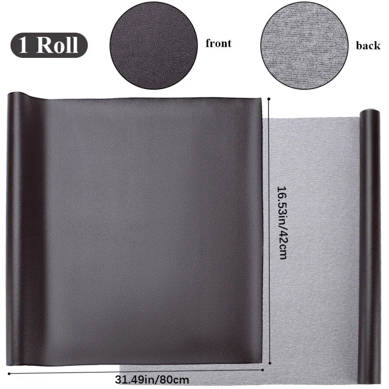 1pc 55 x 11.8” PU Leather Book Cloth Black for A4-A8 Books Binding Smooth Surface Polyurethane Coated Non-Woven