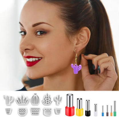 Earring Clay Sculpting Mould 18 Pieces Clay Cutting Tools Compact Jewelry Making Supplies For Beginners