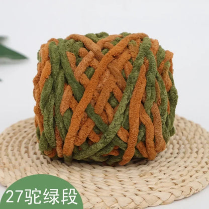 100g/ball Chenille Knitting Yarn Soft Ice Strip Line Cotton Yarn DIY Wool Yarn for Hand Knitting Scarf Thick Wool Wholesale
