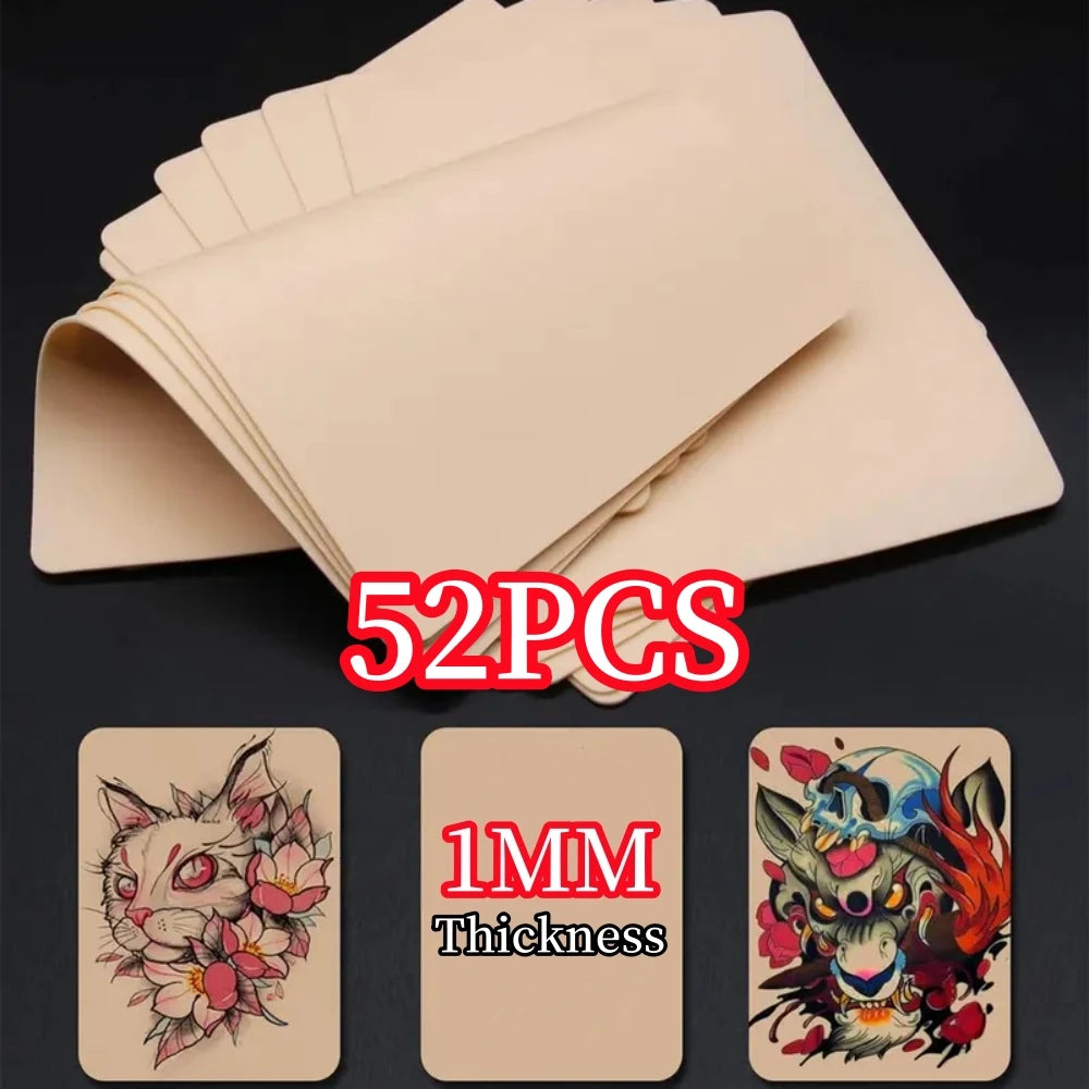 13/26/39 Pcs Silicone Tattoo Practice Skin Double Fake Tattoo Skin Beginner Practice Synthetic Leather