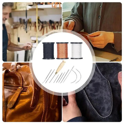 Leather Sewing Kit Heavy Duty Leather Working Tool Kit Sewing Thread Needle Awl For Leather Carpet Sofa