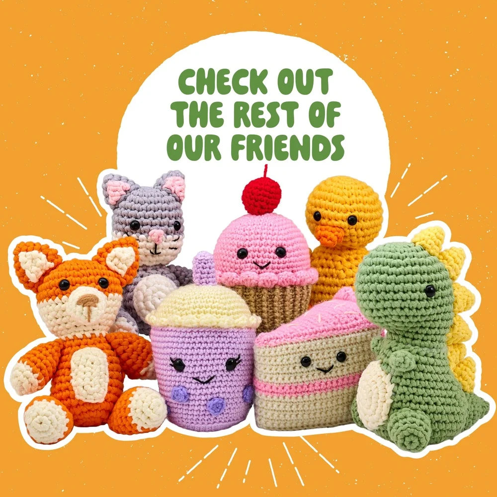 Amigurumi Complete Crochet Kit Billy the Bear Plush Yarn Hook Needle Stuffing Video Tutorial Instructions