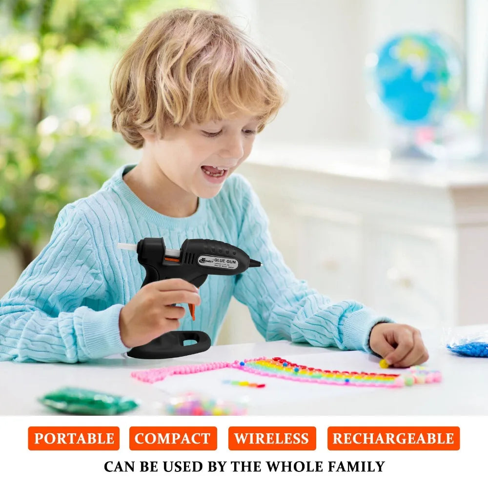 DC3.7V Cordless Hot Melt Glue Gun Household Handmade Small Glue Gun with 30 Mini Clear Glue Sticks