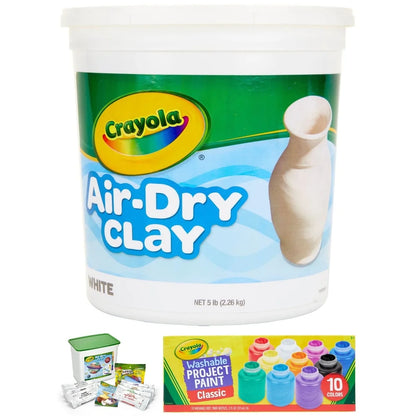 Air Dry Clay Gift Set 5 Pounds White Clay Creativity Set 10 Count Washable Kids Paint