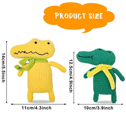 Crochet Kits For Adults Knitting Cartoon Crocodile Crocheting Kit With Step-By-Step Tutorials