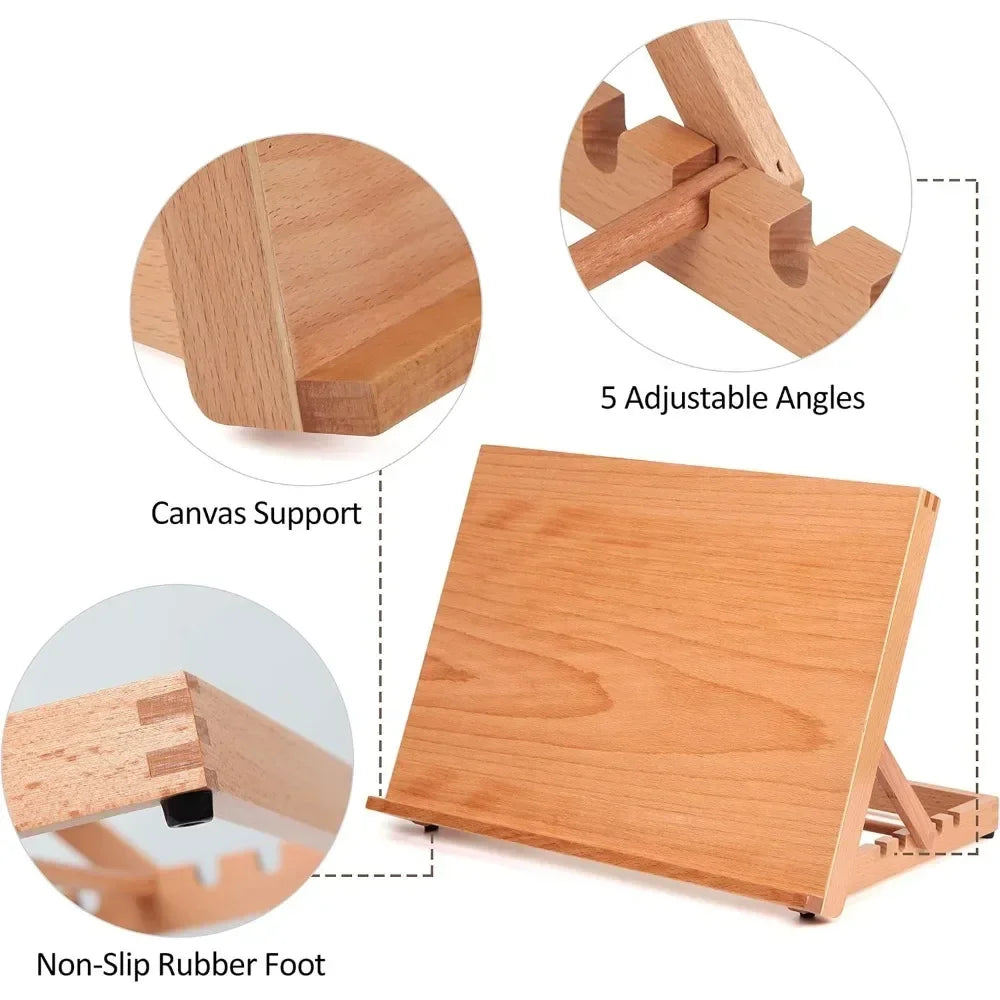 Wooden drawing table easel sketch board, 16 1/2 inches by 12 1/8 inches
