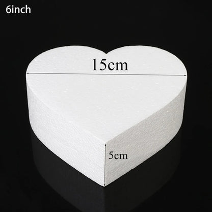 4/6/8/10 Inch Heart Shaped Polystyrene Styrofoam Sugar Craft Dummy Party DIY Practice Model Cake Foam Mold