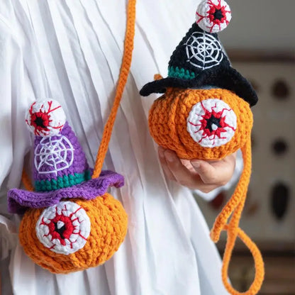 Halloween Complete Crochet Beginner Kit Unfinished Material Package Crochet Kit Strange Eyeball Pumpkin
