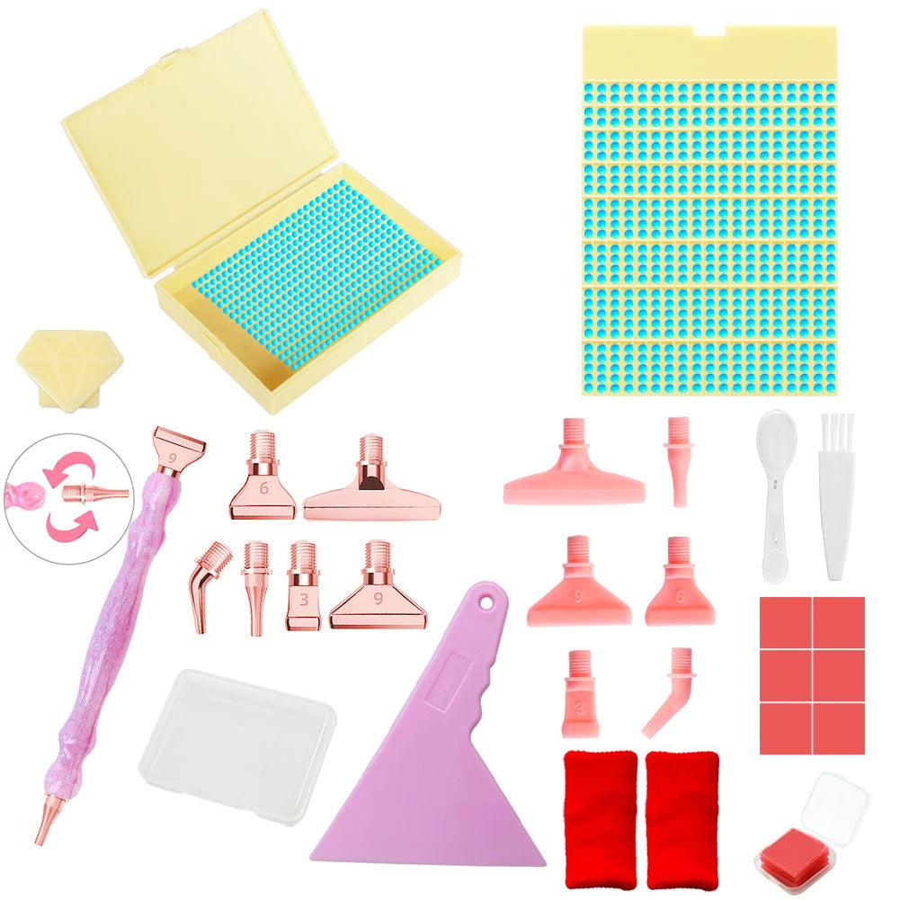 Diamond Painting Tool Set Beads Sorting Case Rhinestones Organizer Painting Pen