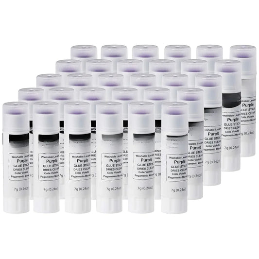 Basics Purple Washable School Glue Sticks, Dries Clear, 0.24-oz Stick, 30-Pack