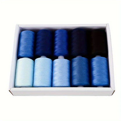 Sewing Thread - 10 Polyester Threads for Hand Stitching, Quilting & Sewing Machine - Set of 1000 yds Per Spool