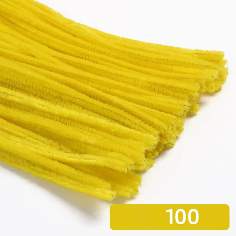 100pcs 30cm Chenille Stems Stick Cleaners Handmade Colorful Pipe