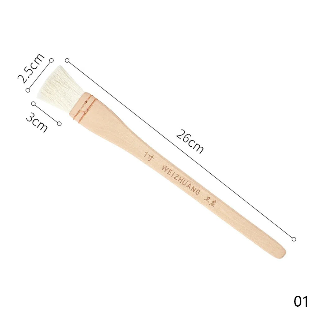 Wooden Handle Goat Hair Paint Brushes Smooth Sanding for Wall 10 Sizes Watercolor Acrylic Oil