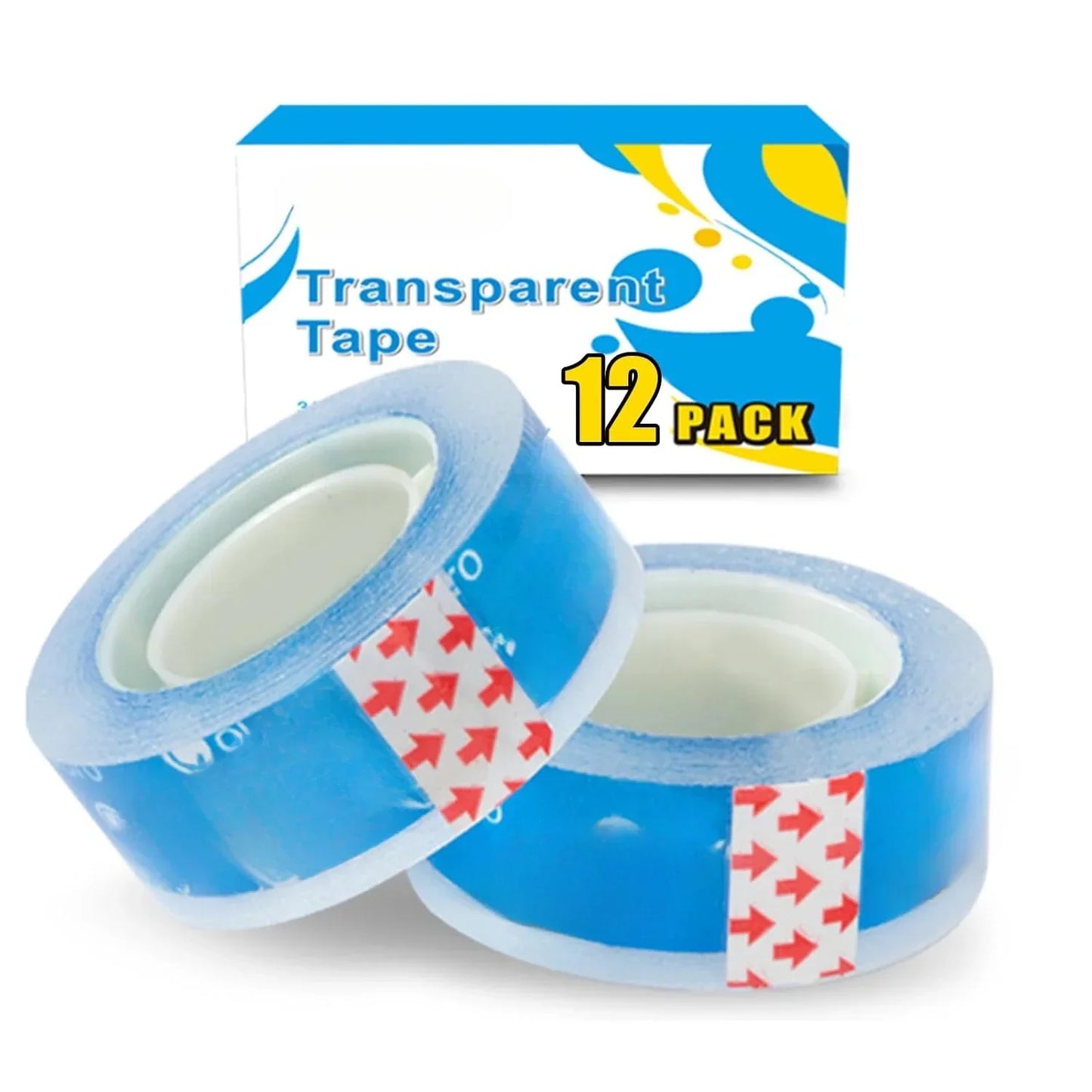 12 rolls of sellotape fill dispenser, easy to tear by hand