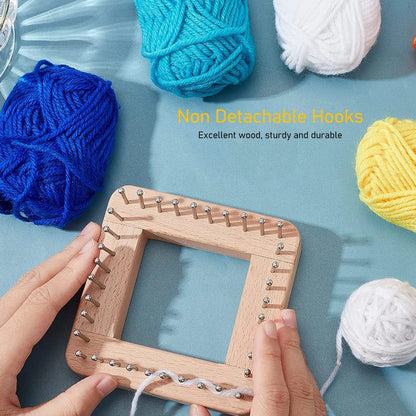 Knitting Tool with Hooks Wooden Crochet Board