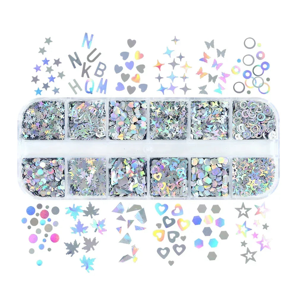 Holographic Letters Resin Sequins Fillers Epoxy Filling Crafts Materials Iridescent Glitter Flakes
