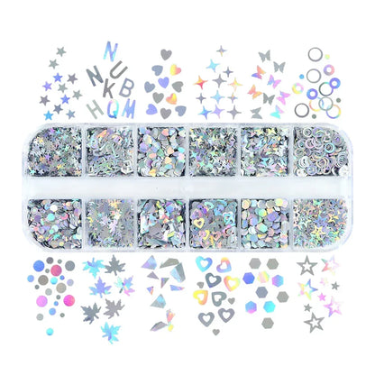 Holographic Letters Resin Sequins Fillers Epoxy Filling Crafts Materials Iridescent Glitter Flakes
