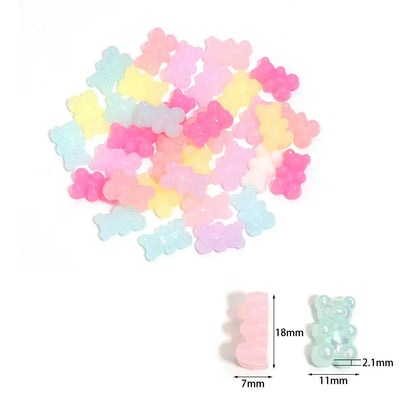10-50pcs Color Bear Acrylic Beads Transparent Cute Gummy Bear Series Bead for Jewelry Making