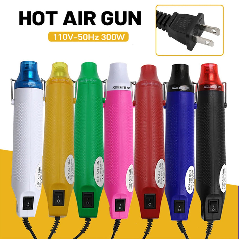 300W Hot Air Gun Portable Mini Heater for DIY Craft Embossing Shrink Wrapping PVC Multi-Function Handheld