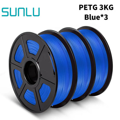 SUNLU PETG 3D Filament 1KG 3 Rolls 1.75mm +/-0.02MM 3D Printing Neatly Wound Vacuum Packing