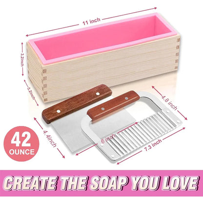 Handmade Soap Molds Kit with Cutter DIY 42 Oz Flexible Silicone Mermaid Fish Tail