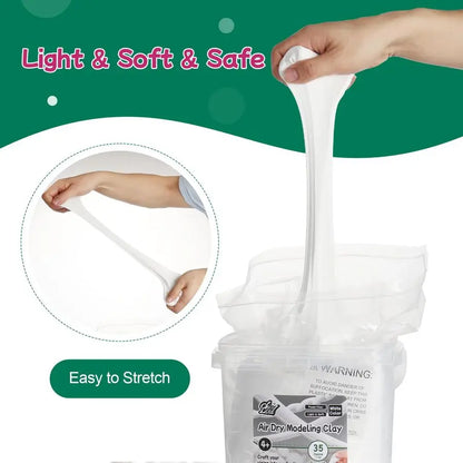 Air Dry Modeling Clay 35oz 1000g Bucket, Soft Foam Clay, Crafting, Sculpting