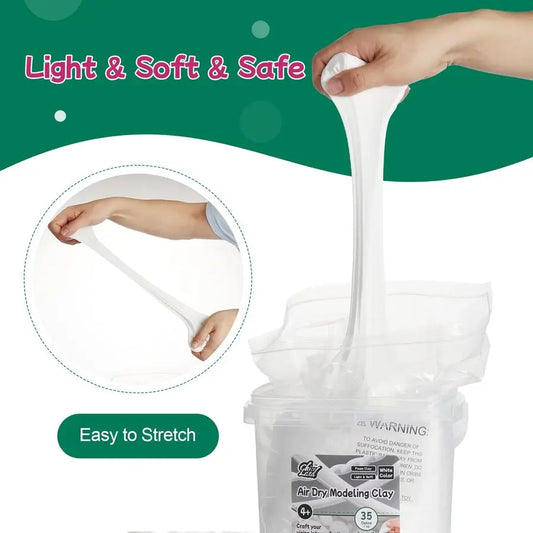 Air Dry Modeling Clay 35oz 1000g Bucket, Soft Foam Clay, Crafting, Sculpting