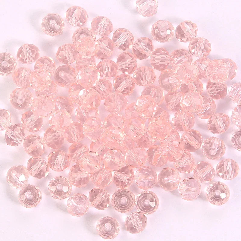 3*4mm 4*6mm Rondelle Faceted Glass Beads Loose Spacer Crystal Round Beads for Jewelry Making