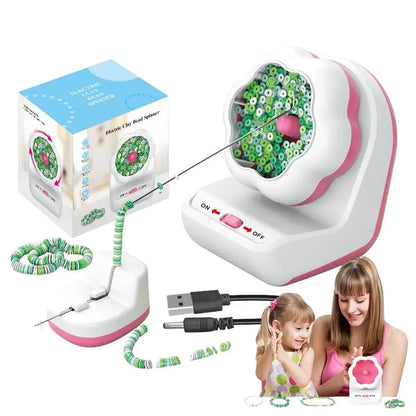 Electric Clay Bead Spinner For Jewelry Making Bead Bowl For Clay Beads With Needle And Thread Making Waist Beads