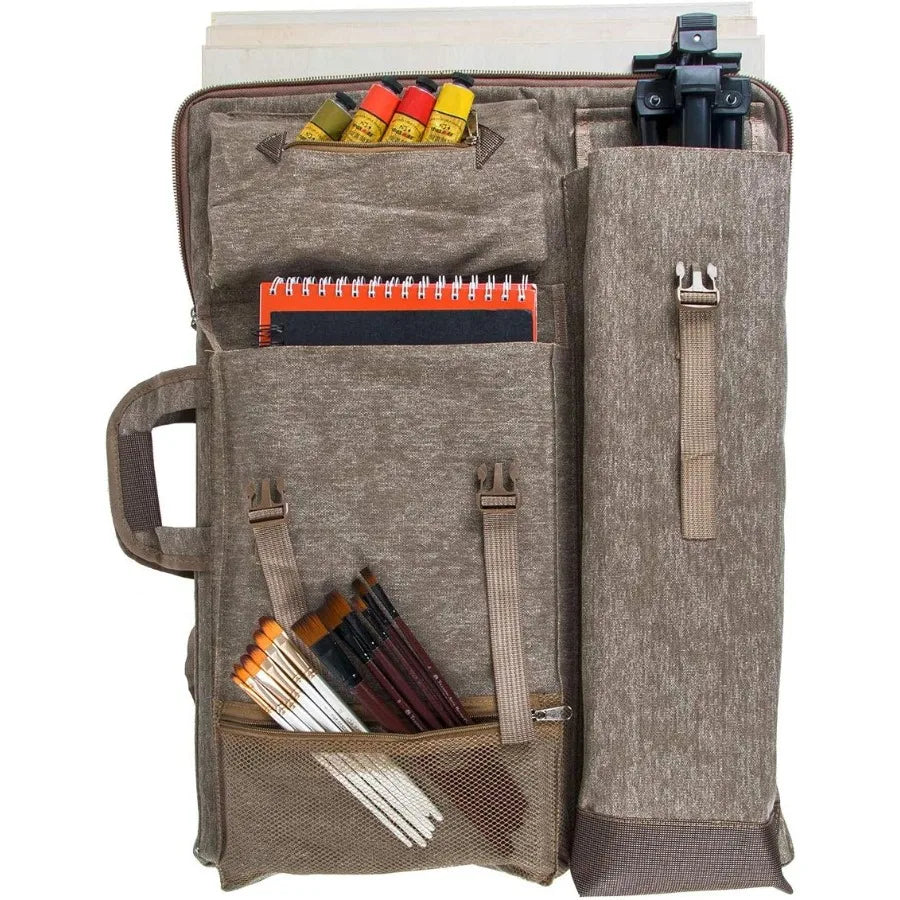 Large 26 x 19.5 Canvas Art Portfolio Case Backpack for Artists Durable Storage Solution for Sketchbooks Paintings and Drawing S