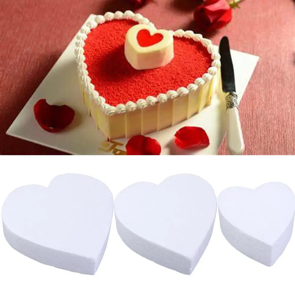 4/6/8/10 Inch Heart Shaped Polystyrene Styrofoam Sugar Craft Dummy Party DIY Practice Model Cake Foam Mold