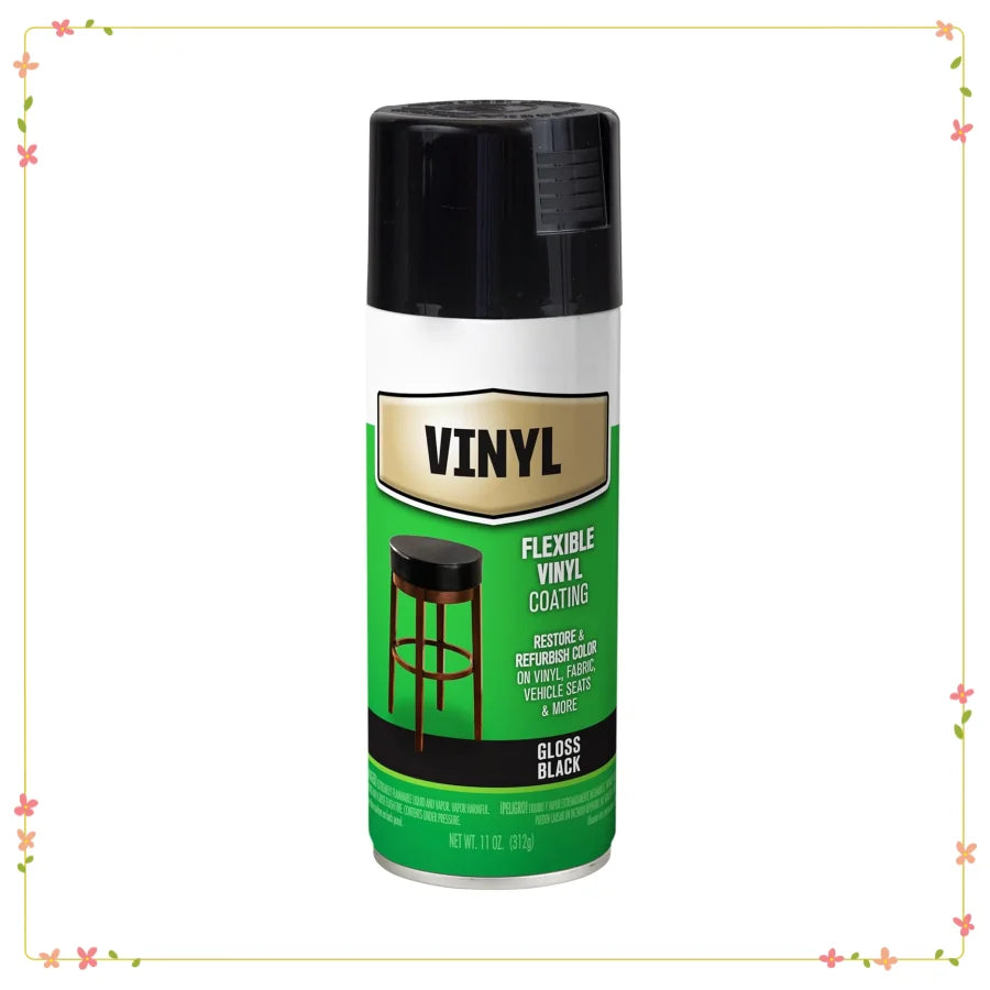 Black Vinyl Spray Paint - 11 oz, Quick-Drying Fabric & Interior Coating