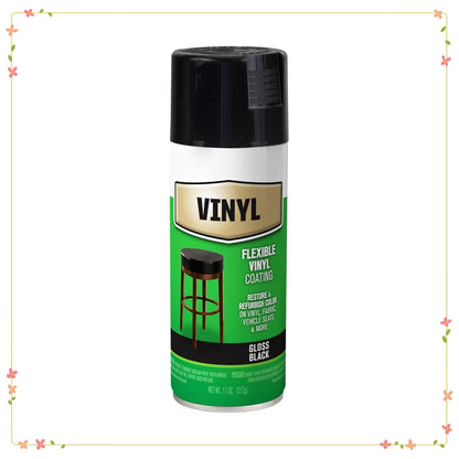 Black Vinyl Spray Paint - 11 oz, Quick-Drying Fabric & Interior Coating