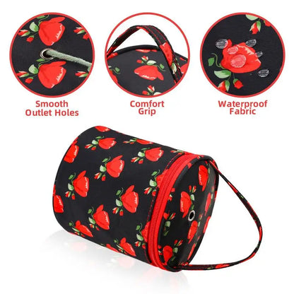 Knitting Project Bag Oxford Fabric Tote Bag With Zipper Yarn Storage