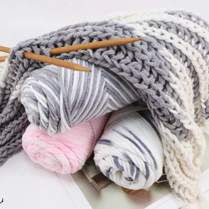 Crochet Knitting Soft Cotton Yarn, Hypoallergenic Yarn, Pack of 3 Pcs-300g/10.5oz, Light Worsted, Medium Roving for Scarves,Hats