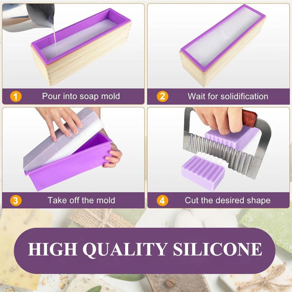 Handmade Soap Molds Kit with Cutter DIY 42 Oz Flexible Silicone Mermaid Fish Tail