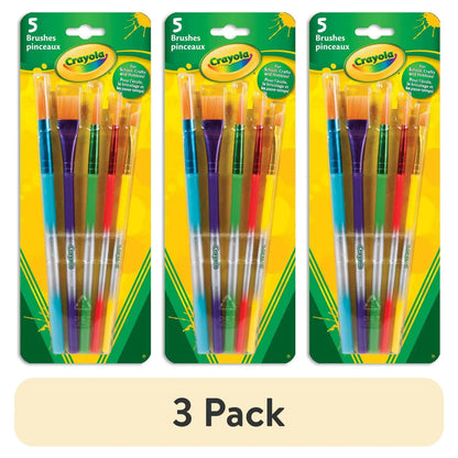 (3 pack) Crayola Paintbrush Set, 5 Paint Brush Styles