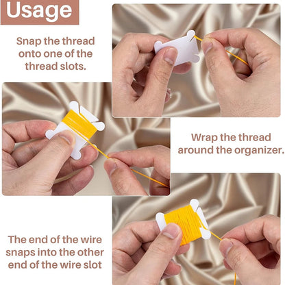 Plastic Embroidery Floss Bobbins Embroidery Floss Organizer for Cross Stitch Yarn Bobbin Winder for DIY Sewing Thread Storage