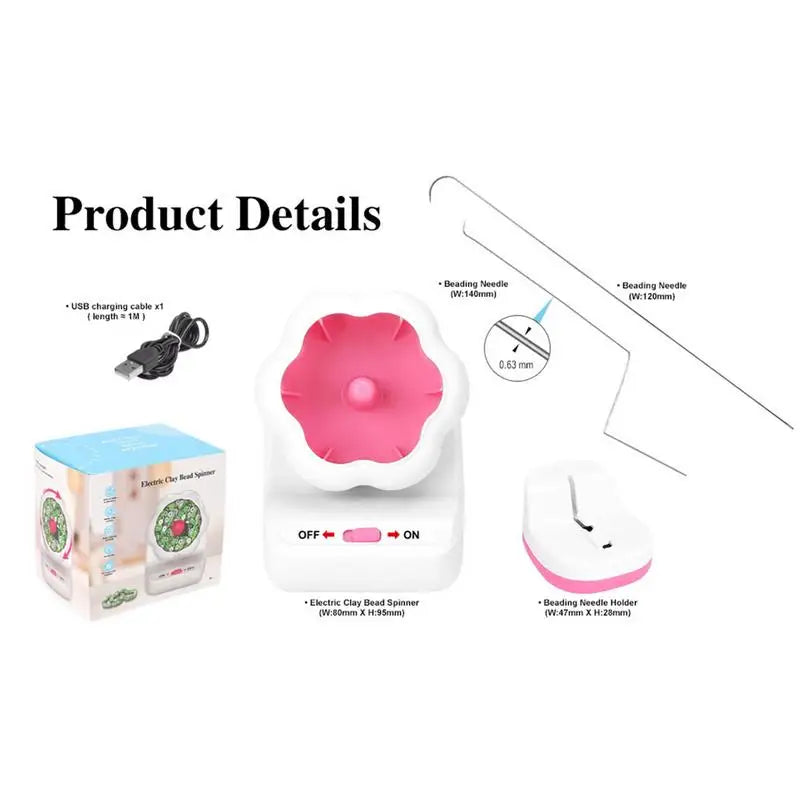 Electric Clay Bead Spinner For Jewelry Making Bead Bowl For Clay Beads With Needle And Thread Making Waist Beads