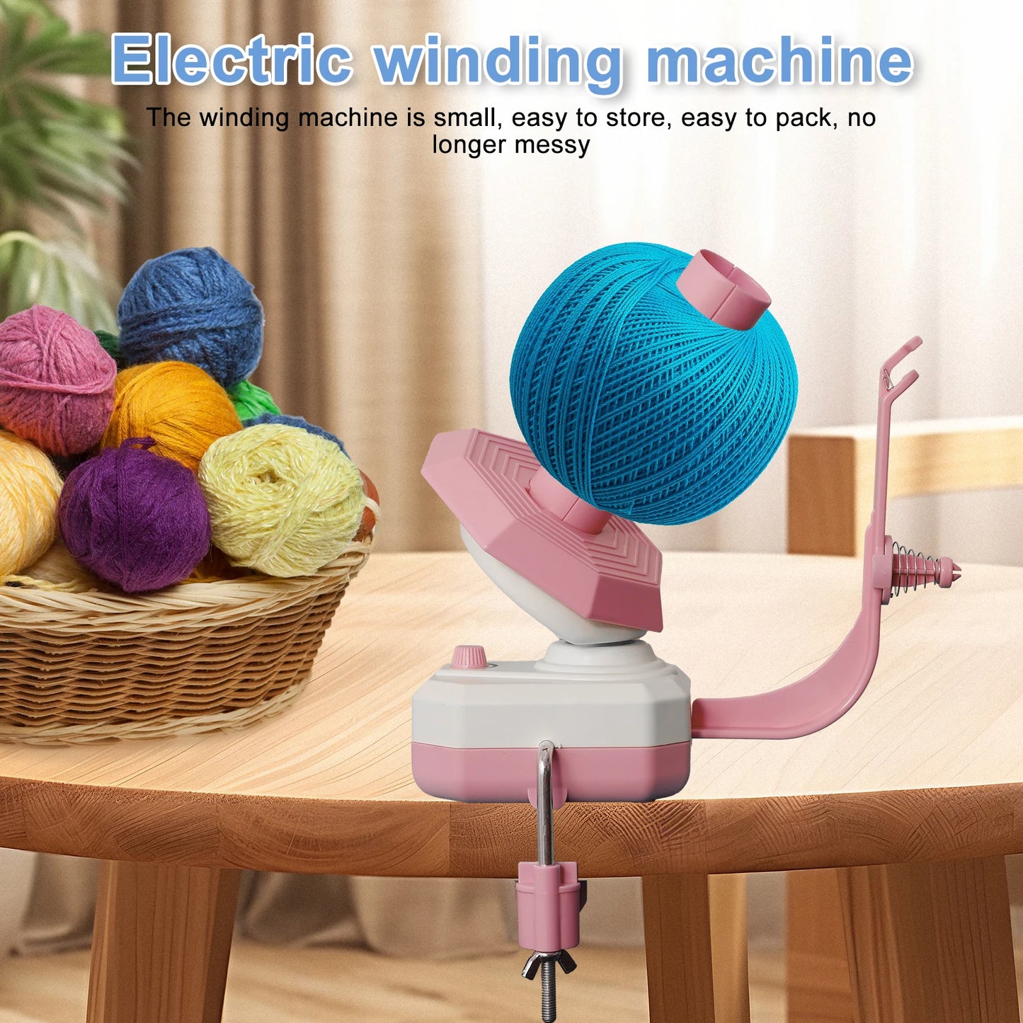 Electric yarn ball winding machine with adjustable speed