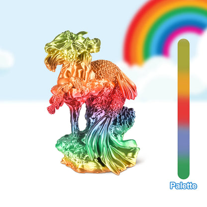 Eryone Silk Rainbow PLA 1KG Filament 1.75mm ±0.03mm Excellent Quality For 3D Printer Sunset Vibrant Palette Rainbow Materials