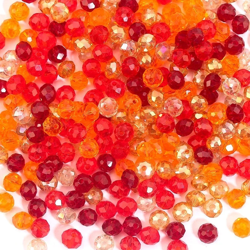 3*4mm 4*6mm Rondelle Faceted Glass Beads Loose Spacer Crystal Round Beads for Jewelry Making